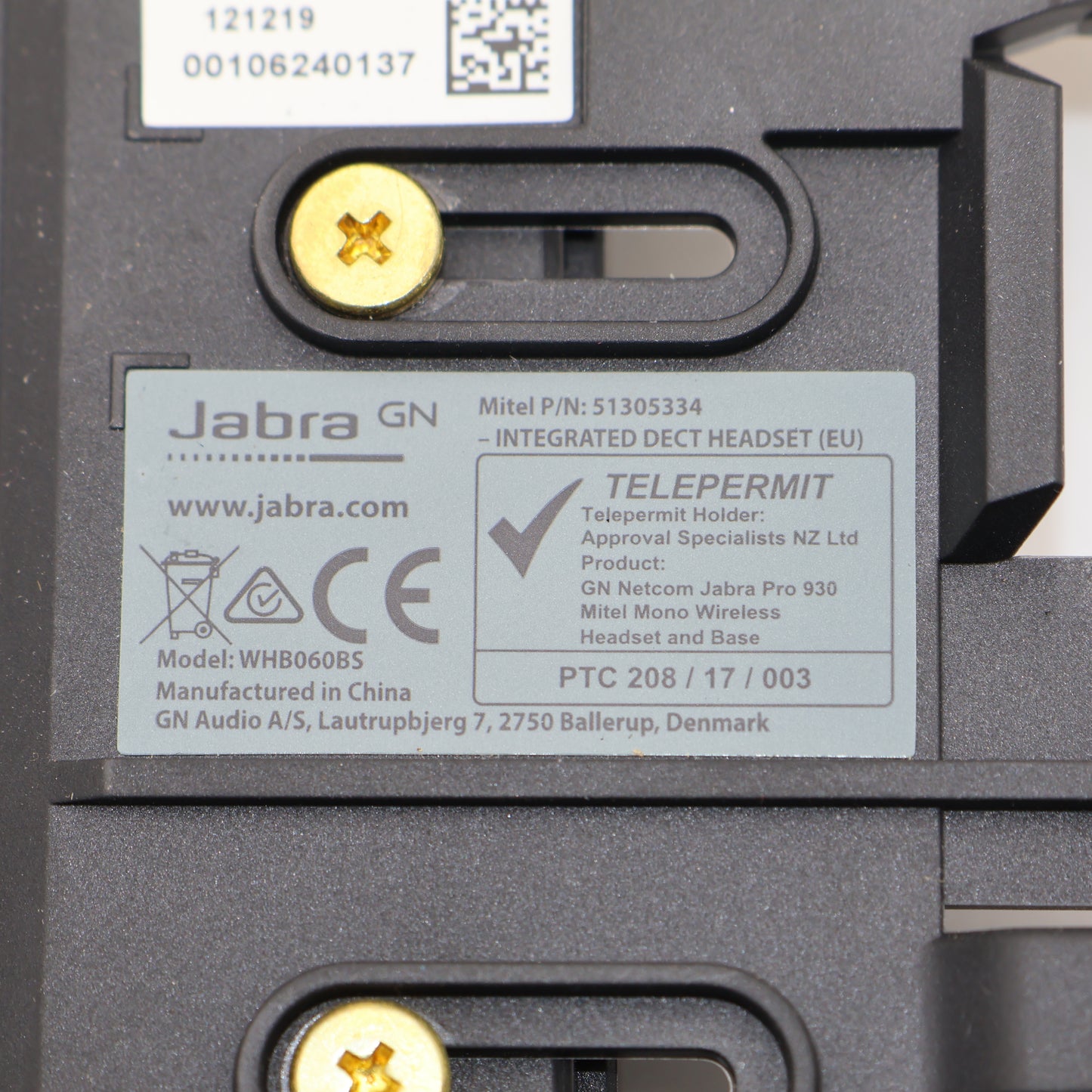 Mitel Integriertes DECT-Headset für Mitel Reihe 6900 51305334 Mono