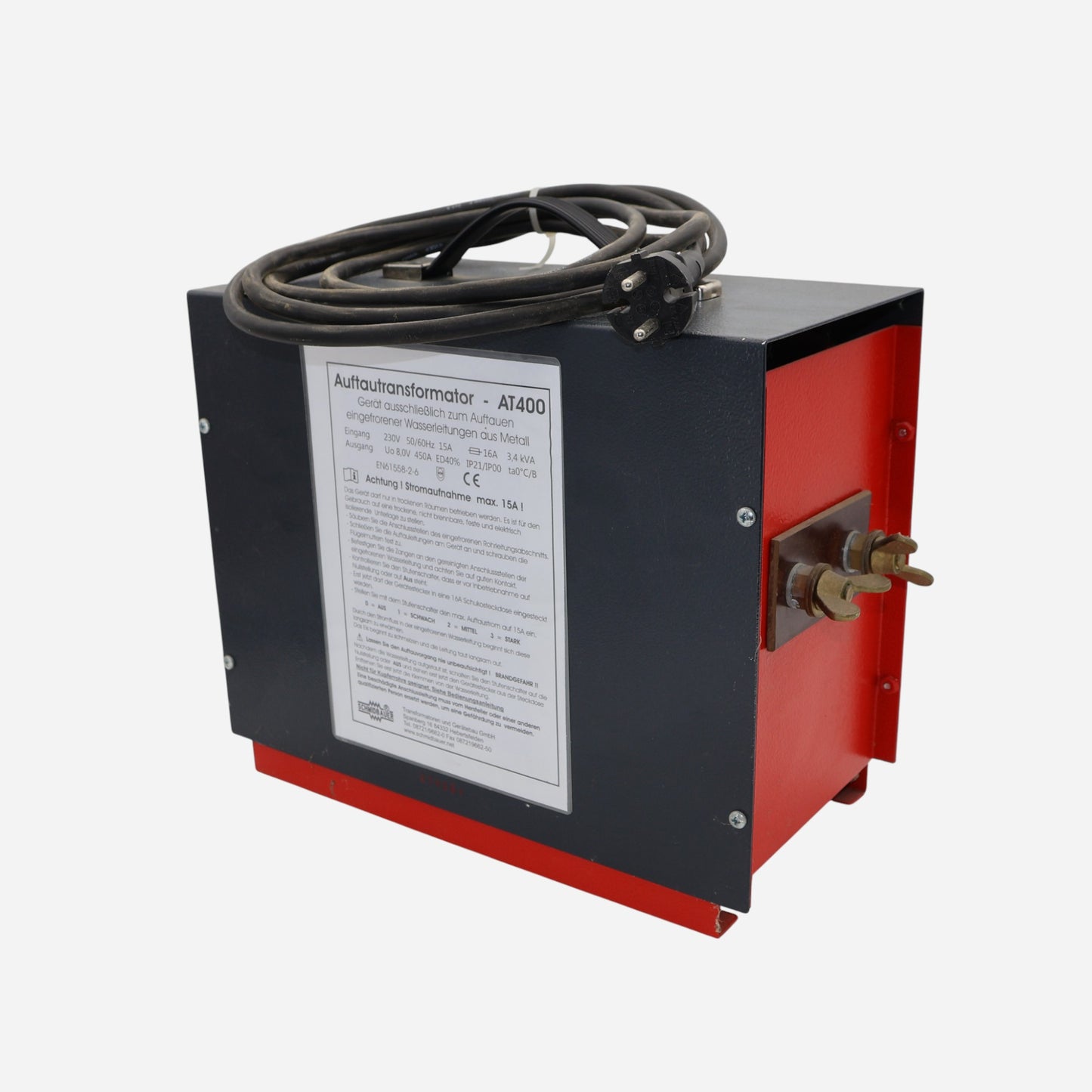 Schmidbauer AT400 Auftautransformator 450A 3-Stufen Auftaugerät Heizung Sanitär