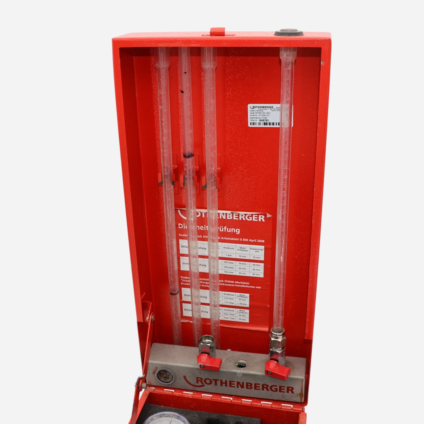 Rothenberger Gas-/Wasserleitungsprüfgerät ROTEST GW 150/4 Set Koffer