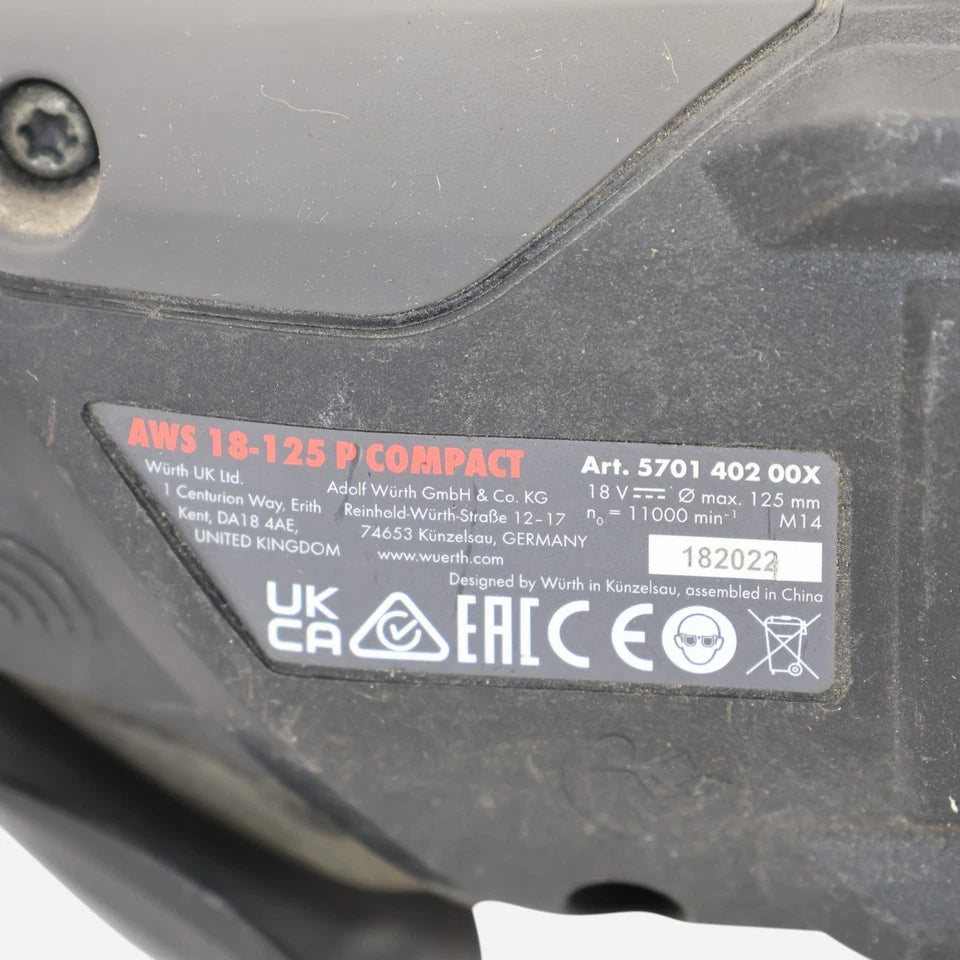 Würth Werkzeugset AWS 18-125P Compact ABS18 Compact Inkl. 2 x 5Ah Akku Ladegerät